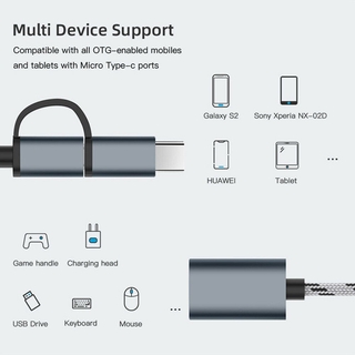 2 in 1  Type-C Micro USB To USB 3.0 Interface OTG Adapter Cable truing