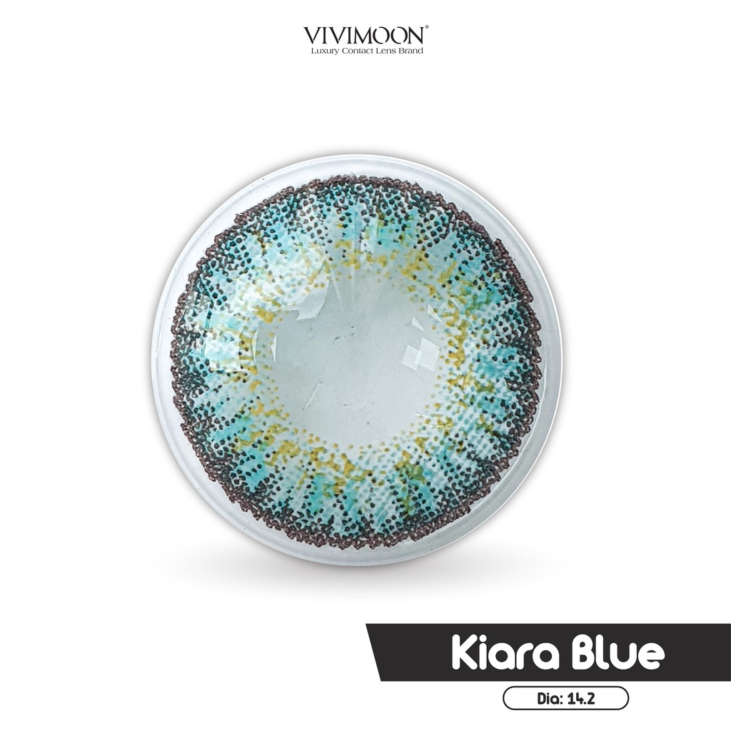 Kính áp tròng cận màu xanh VIVIMOON Kiara Blue 14.2mm