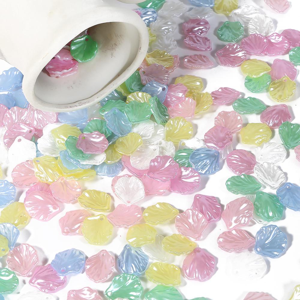 Túi 20 hạt phụ kiện hình vỏ sò ngọc trai nhân tạo acrylic làm trang sức DIY thủ công