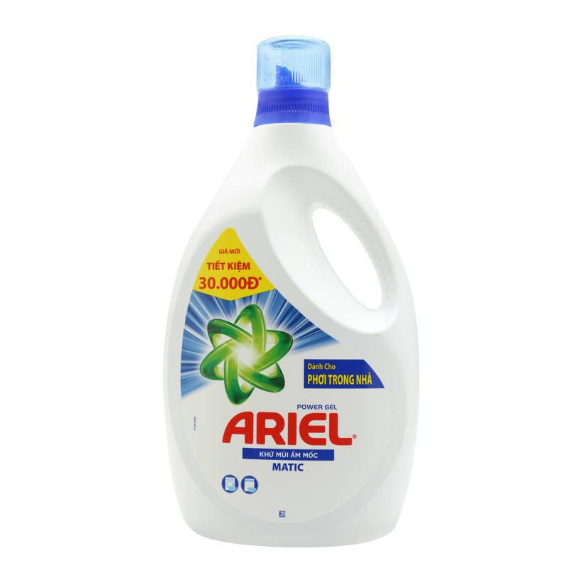 Nước giặt Ariel Matic khử mùi ẩm mốc chai 2.4kg