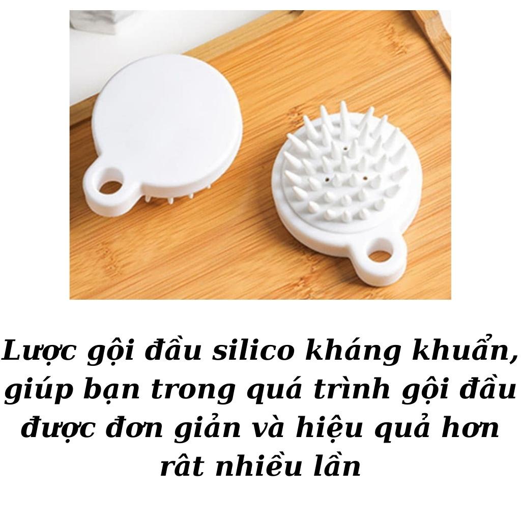 Sỉ 3k- Lược gội đầu silicon muji mềm massage da đầu giảm rụng tóc kích thích mọc tóc matxa mát xa đầu Nhật giá rẻ
