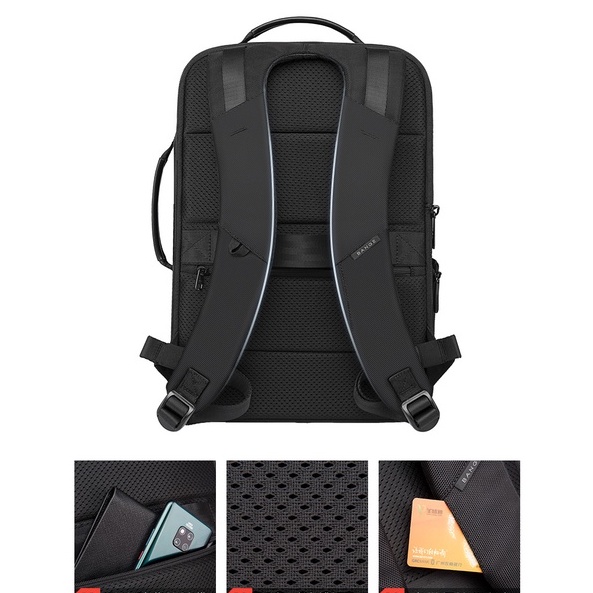 BANGE Ba lô máy tính xách tay 15.6 inch cao cấp ba lô đa chức năng cho nam công sở thường ngày