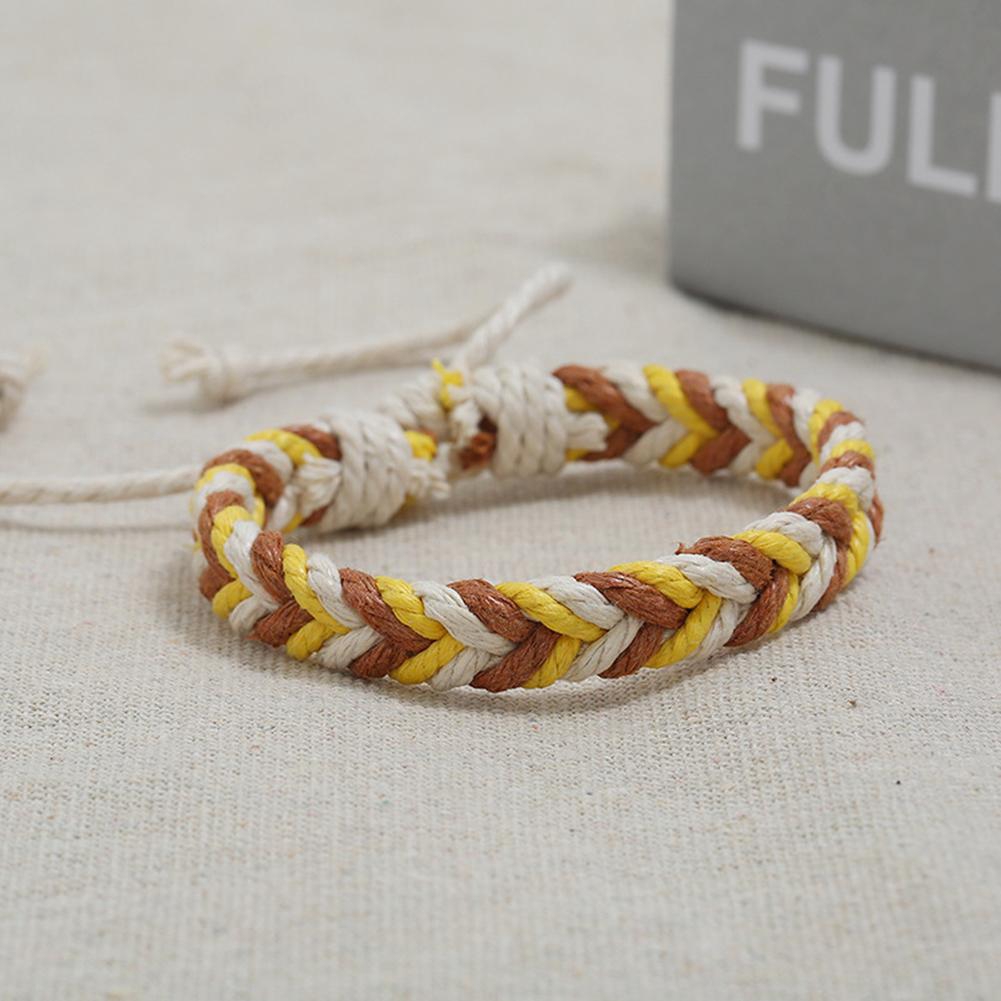 DIY Handmade Weave Rope Bracelet Colorful Ethnic Knit Bangles Jewelry Gift FASCINO