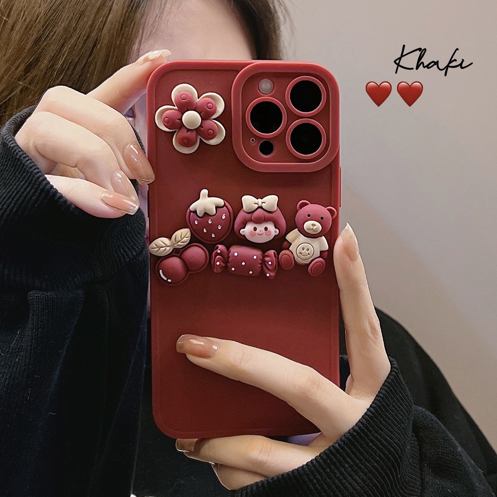 Dễ Thương Ốp Điện Thoại Silicon Mềm Hình Cô Gái Uống Rượu 3d Cho iphone 7 8 plus x xr xs 11 12 13 14 15 mini pro max