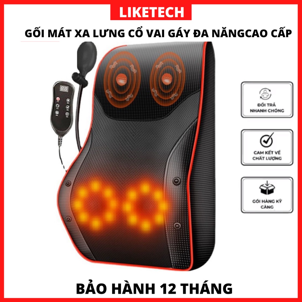 Đệm massage cổ vai gáy toàn thân đa năng cao cấp có điều khiển cầm tay các chế độ massage Bào Hành Chính Hãng 12 Tháng