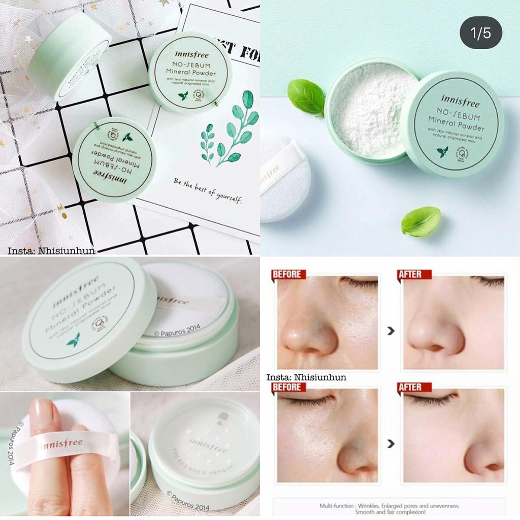 💖 CHÍNH HÃNG 💖 Phấn Phủ Kiềm Dầu Innisfree No-Sebum 💖 FREE SHIP TOÀN QUỐC 💖