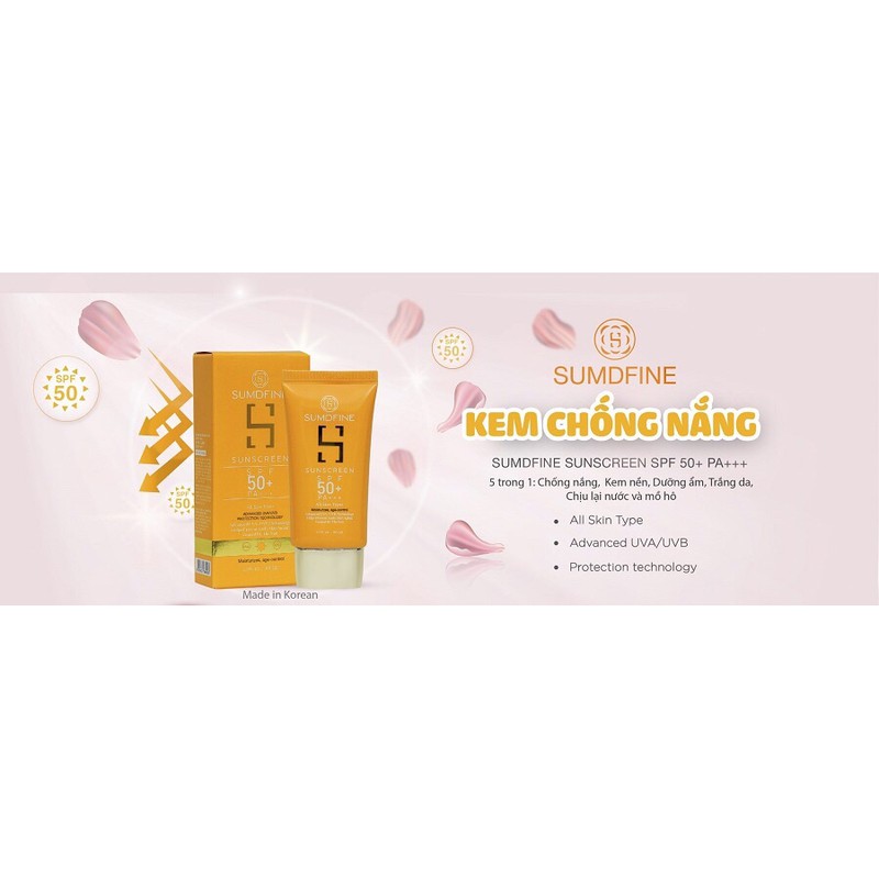 [CHÍNH HÃNG] KEM CHỐNG NẮNG SUMDFINE 50ML