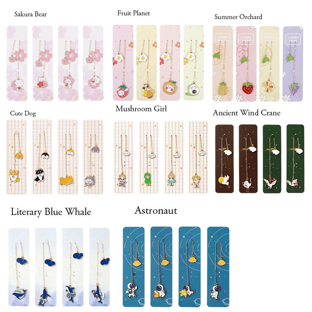 Set 4 Kẹp Đánh Dấu Trang Sách Di Động Họa Tiết Dễ Thương