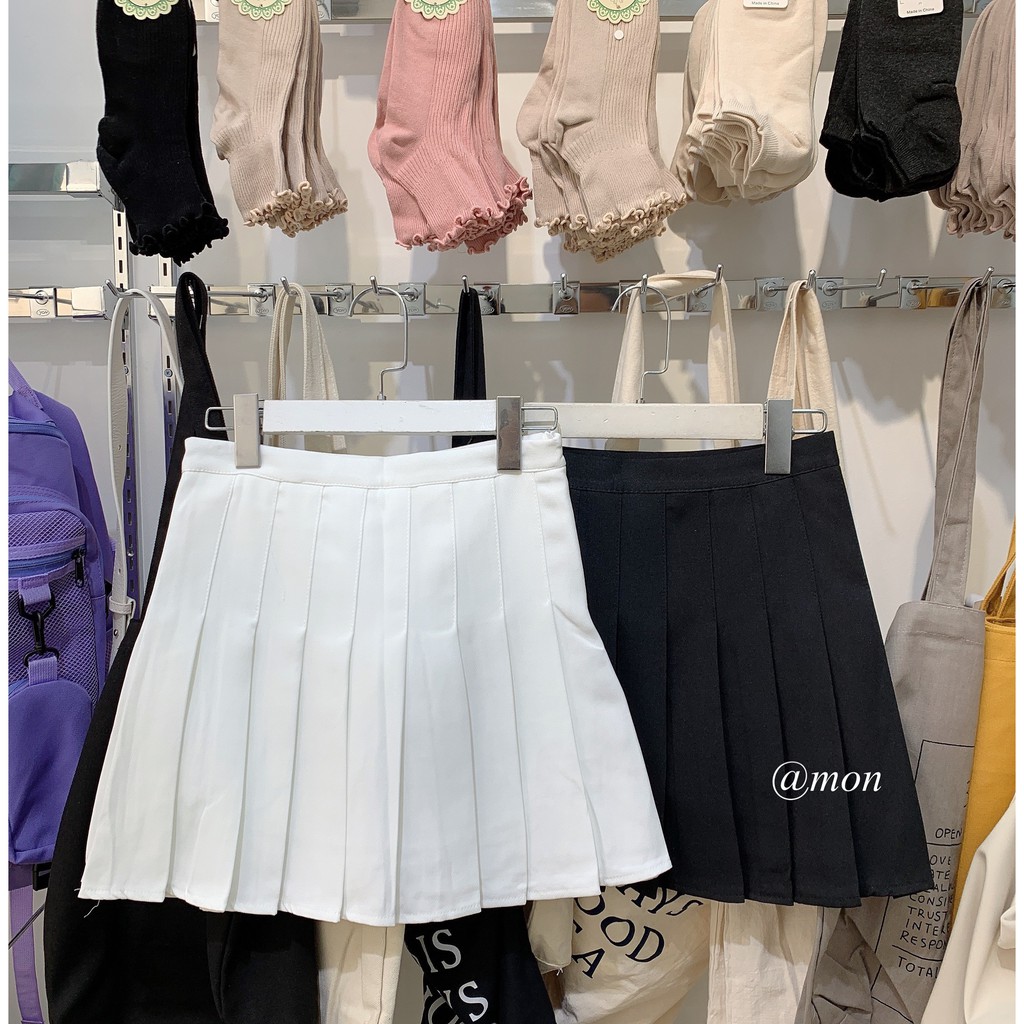 2101183 Chân váy tennis xếp ly cho nữ trơn ulzzang basic nhiều màu có size phong cách hàn quốc