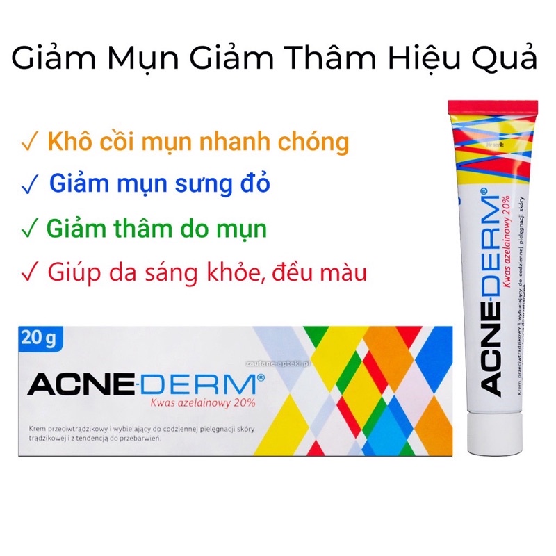 Kem bôi dưỡng sáng giảm mụn Acne Derm 20g (Acid azelaic 20% - Acnederm)
