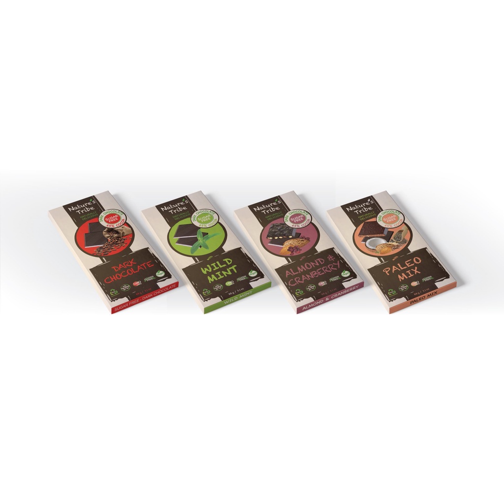 [Combo 2 Thanh] Socola đen không đường Nature's Tribe thanh 88g