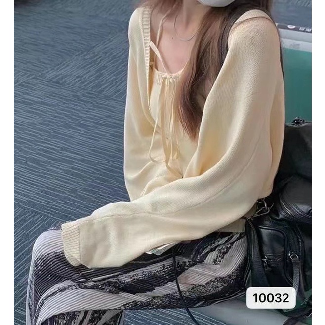 Set áo khoác cardigan tay dài chống nắng thiết kế thời trang