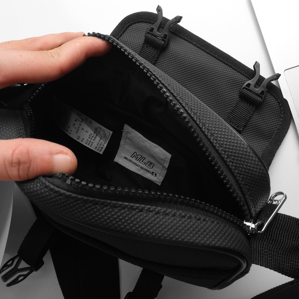 TÚI ĐEO CHÉO M L B MINI BAG COLLECTION CHẤT POLYESTE CAO CẤP, TÚI THỜI TRANG MLB600 MÀU ĐEN