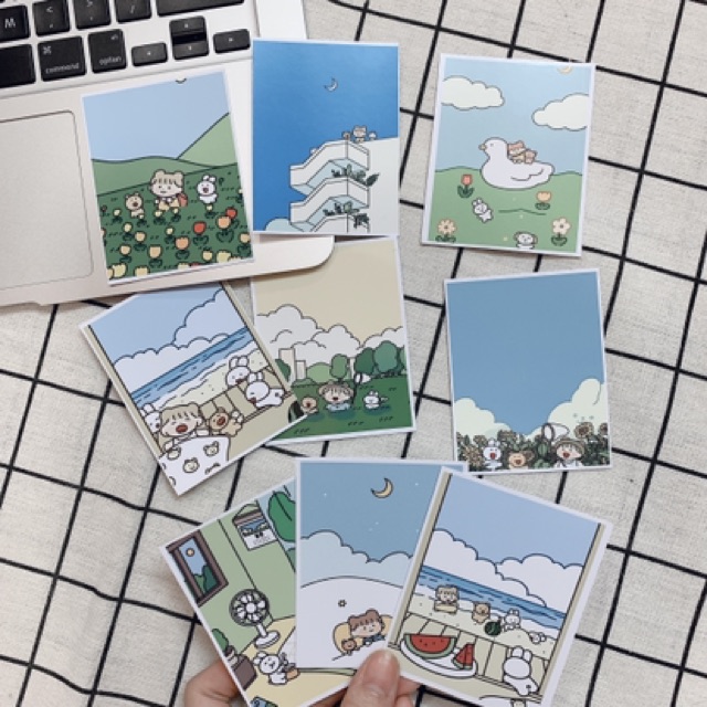 Set postcard thiệp CÔ GÁI NHỎ có sẵn decor trang trí phòng cực xinh | BigBuy360 - bigbuy360.vn