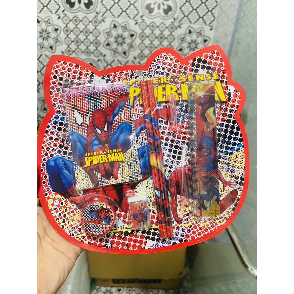 [TRỢ GIÁ]Bộ dụng cụ học tập 8 món bút các loại, sổ ghi chép, gôm tẩy, thước, gọt xoáy bút chì_Quà noel cho bé