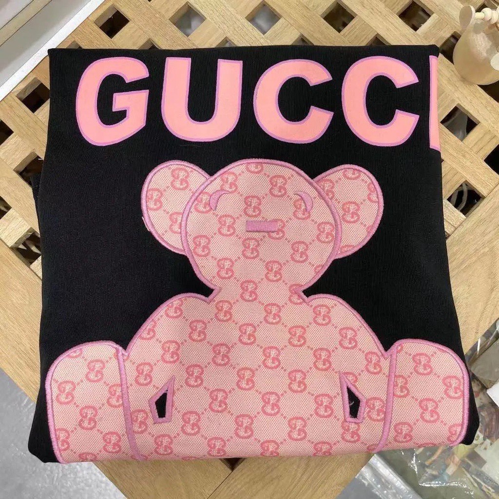 Set Đồ Thời Trang Mùa Hè Gồm Áo Thun Thêu Hình Gấu + Quần Đùi Màu Hồng Cho Nữ 2021