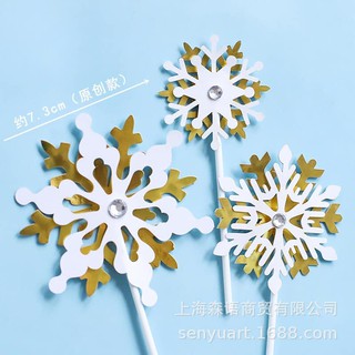 cắm bông tuyết noel trang trí bánh kem