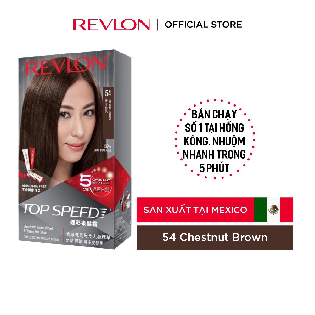 [Thêm vào giỏ hàng để nhận quà] Nhuộm tóc phủ bạc Revlon TopSpeed dành cho nữ 120ml