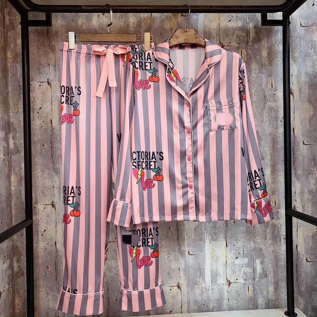 Đồ bộ nữ Vic's lụa Latin cao cấp, đồ ngủ hoạ tiết mặc nhà sang trọng L233  thời trang nữ pijama | BigBuy360 - bigbuy360.vn