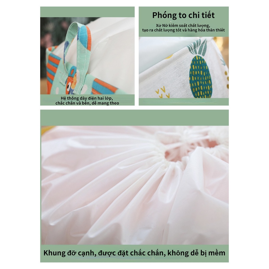 Sọt đựng quần áo bẩn có nắp, bọc đựng quần áo - giỏ đựng quần áo giặt đựng gấp gọn -110L