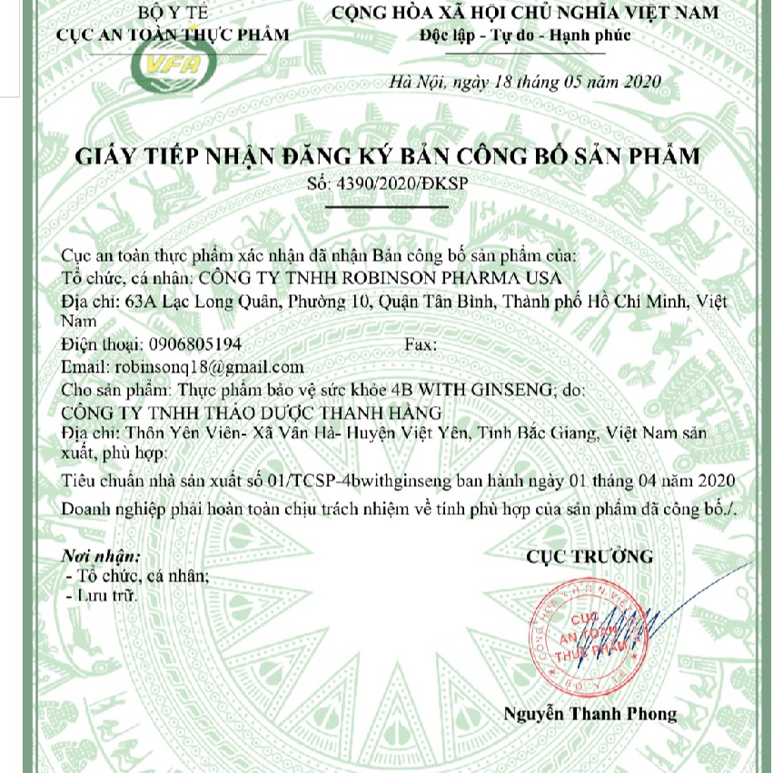 4B With Ginseng – Hỗ trợ nâng cao sức đề kháng, giảm mệt mỏi,suy nhược cơ thể, bồi bổ sức khỏe (hộp 100 viên)