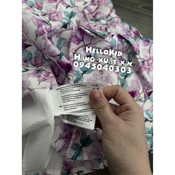 V50 - Váy hoa tím MOR nơ eo sang chảnh