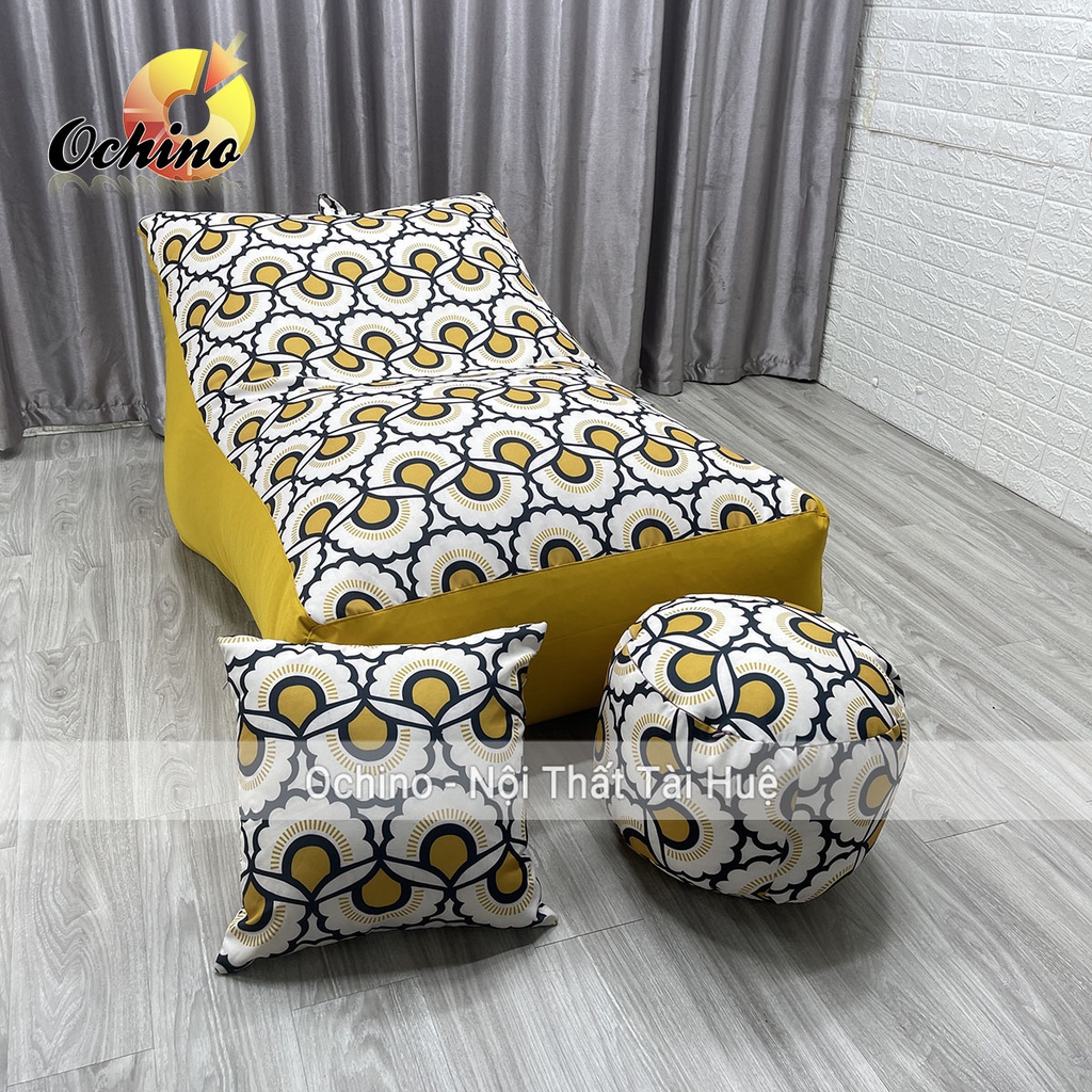 𝐂𝐎𝐌𝐁𝐎 Bộ Ghế Lười Hạt Xốp 3 Món Dáng Sofa Giường Cực Xinh Mang Phong Cách Hiện Đại (Kèm Hạt Xốp)