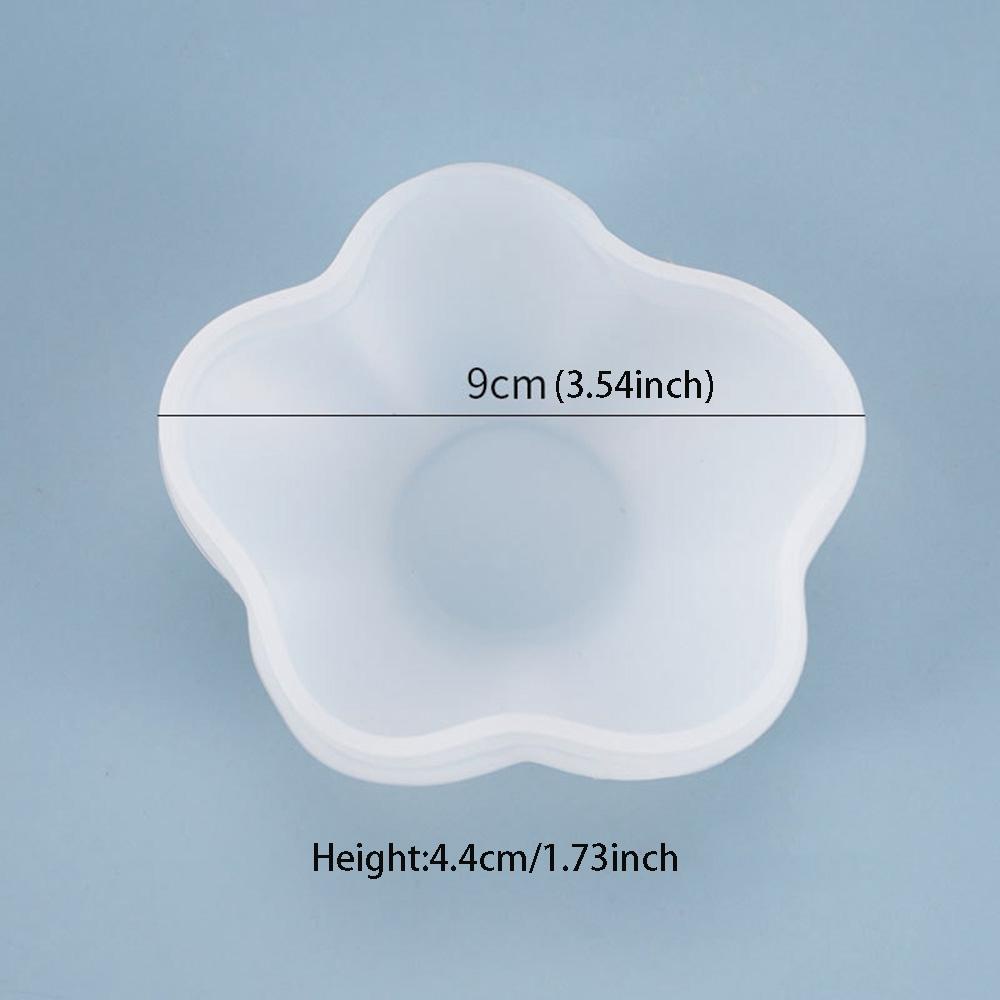 YIYU Khuôn Làm Giá Đỡ Đĩa Trang Sức Bằng Nhựa Epoxy Hình Cánh Hoa Độc Đáo DIY