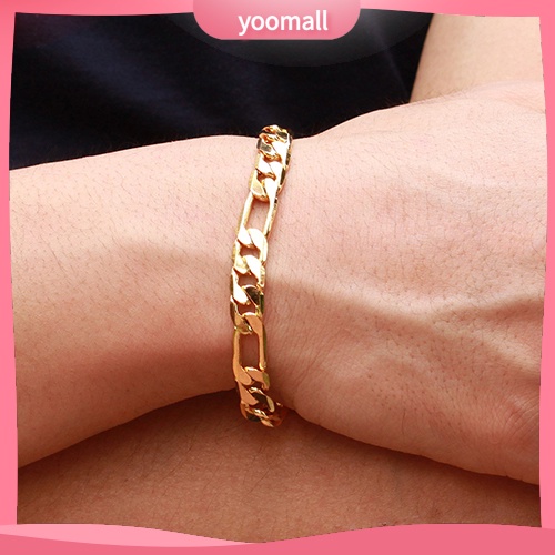 Vòng Tay Mạ Vàng 18K Sang Trọng Cho Nam 7mm