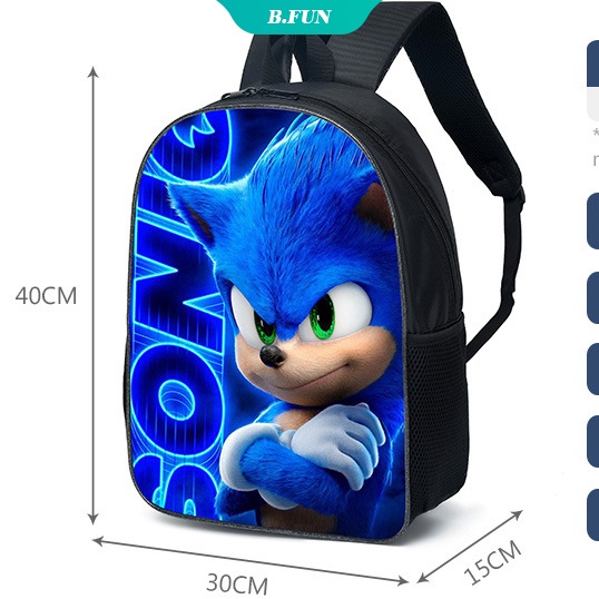Ba Lô Đi Học Hình Nhím Sonic 3D Dễ Thương Cho Bé