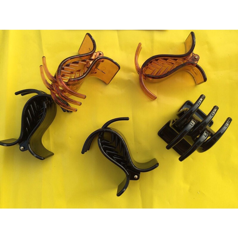 Kẹp tóc càng cua 5 răng màu nâu và màu đen