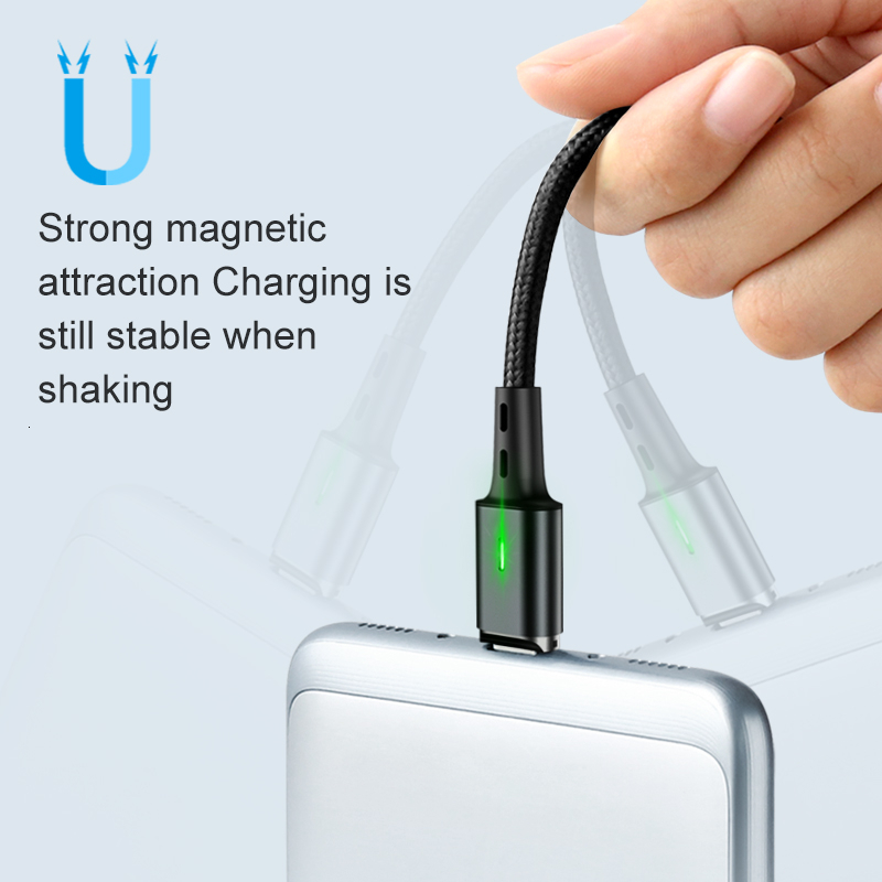 Cáp Sạc Đầu Nam Châm Elough Cổng Type C Thiết Kế 3 Trong 1 Cho Android