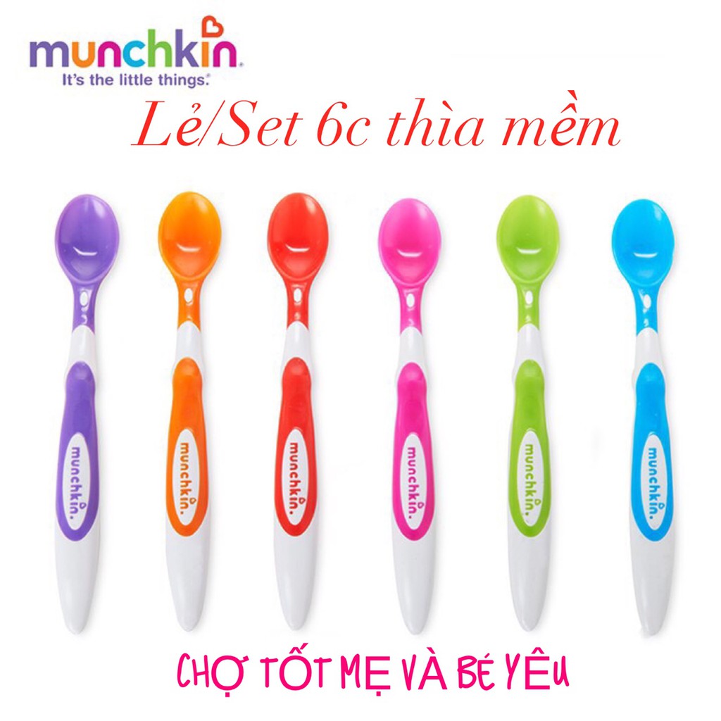 LẺ/SET 6C THÌA MỀM MUNCHKIN MỸ