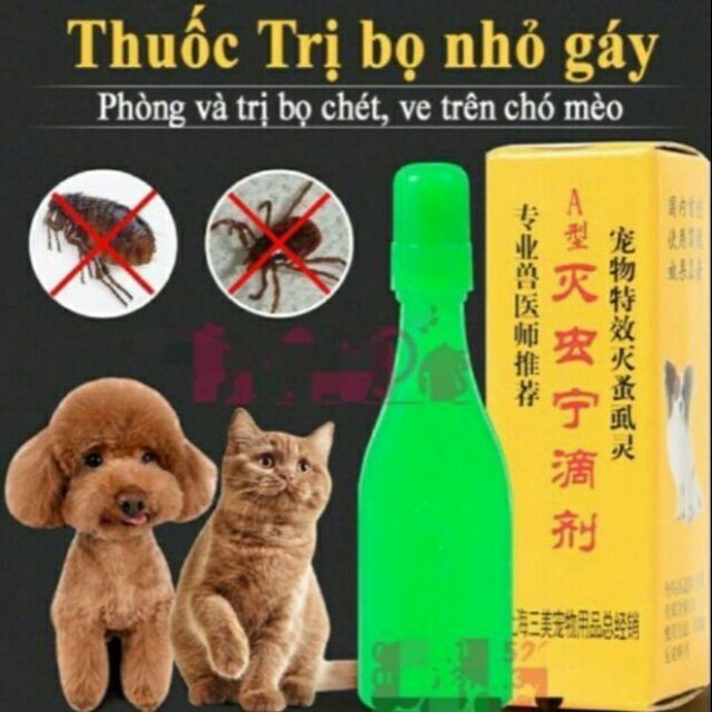 Thuốc nhỏ gáy trị ve rận bọ chéch chó mèo 2.5ml (nội địa trung)