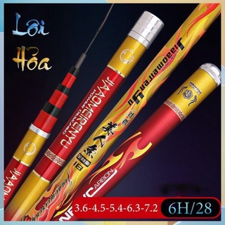 Cần câu tay, câu đài Lôi Hỏa 6h Carbon độ dài 3,6m-->7,2m