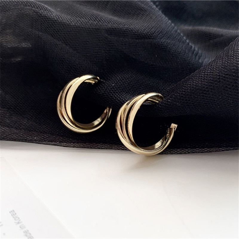 S925 Bông tai hình chữ thập  phong cách Hàn Quốc đơn giản