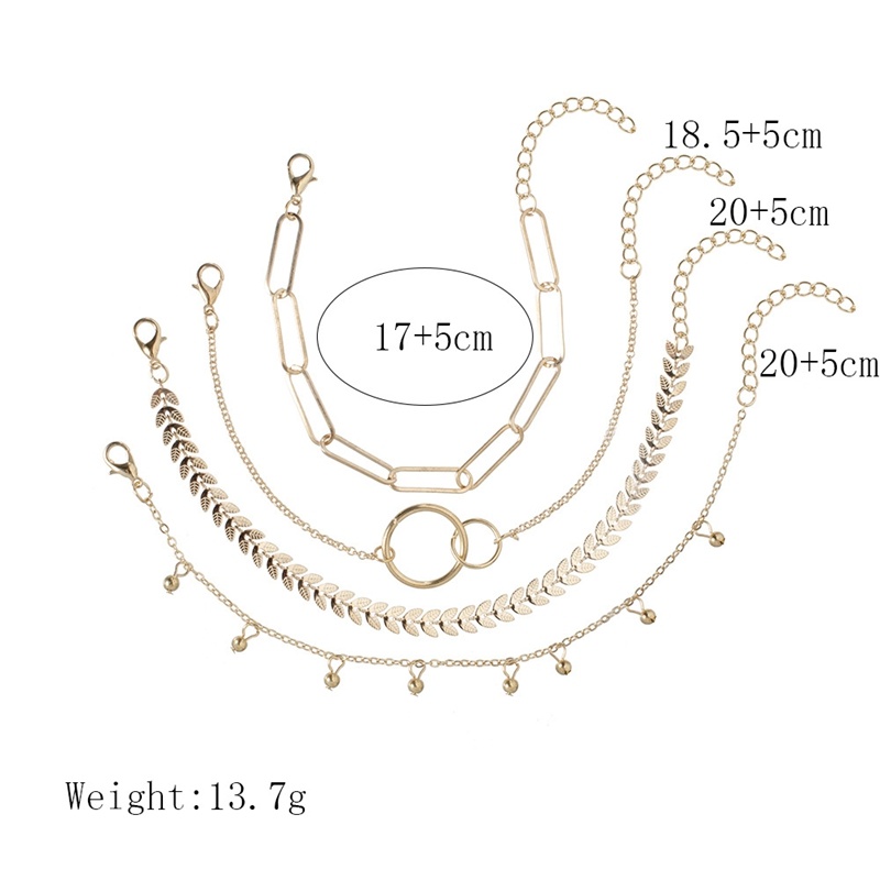 Set 1 / 4 Vòng Đeo Tay Bằng Thép Không Gỉ Phong Cách hip hop Thời Trang Cho Nữ