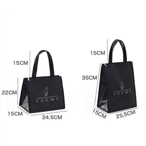 Túi giữ nhiệt đựng đồ ăn YHOME cao cấp, 4 lớp, khoá kéo, SIZE TO, túi đựng cơm giữ nhiệt văn phòng loại 1