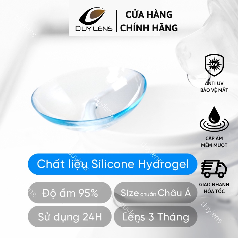 Lens mắt cận trong suốt - Kính áp tròng cận không màu - Lens Hàn chống tia UV 1-10 độ cho mắt nhạy cảm