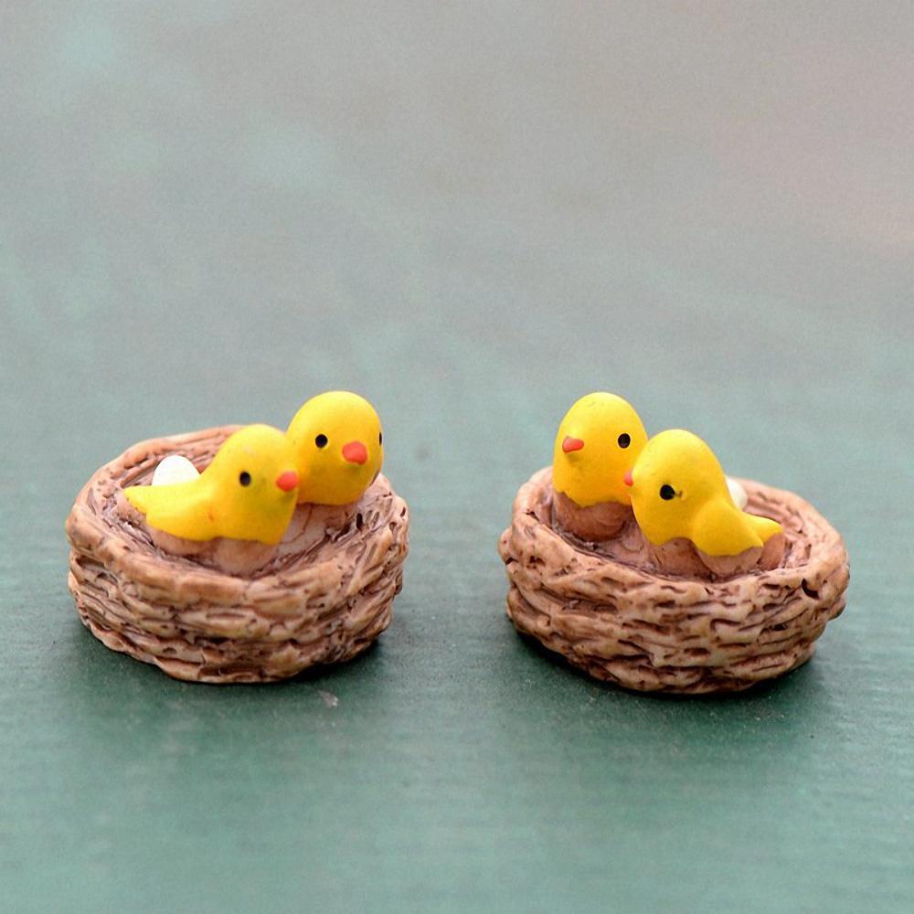 Mô Hình Tổ Chim Hoạt Hình Mini Trang Trí Sân Vườn DIY