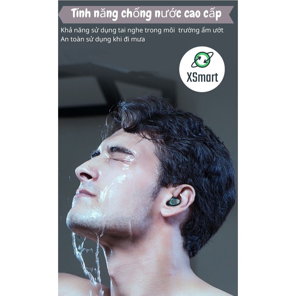 Tai nghe bluetooth không dây mini F96 New Pro Bass 2021, cảm ứng vân tay, nghe nhạc chơi game thể thao cho điện thoại