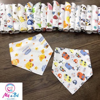 [Sale giá sock]  Khăn Yếm Tam Giác Cotton Có Cúc Bấm Nhiều Mẫu Cho Bé