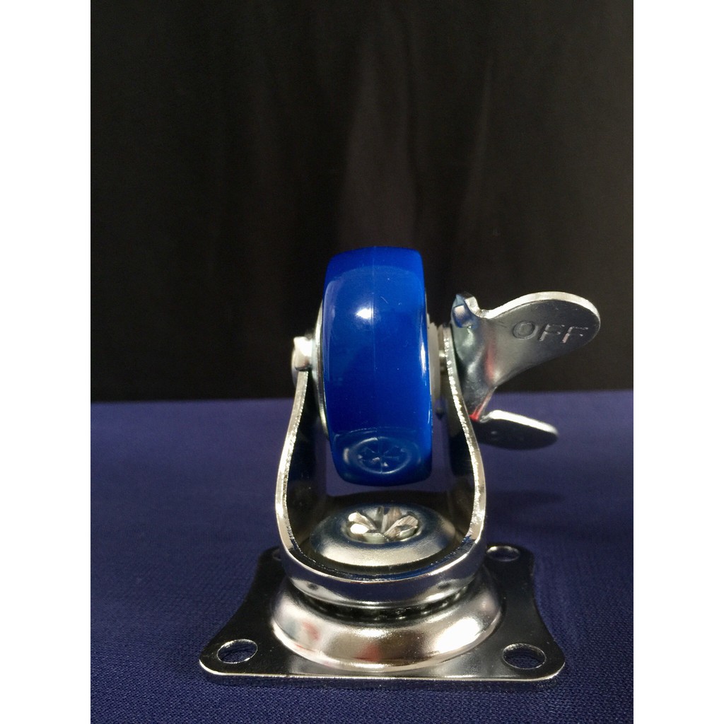Bánh xe đẩy PU tải nhẹ càng xoay khóa - 50-65-75mm - Happy Move Thái Lan