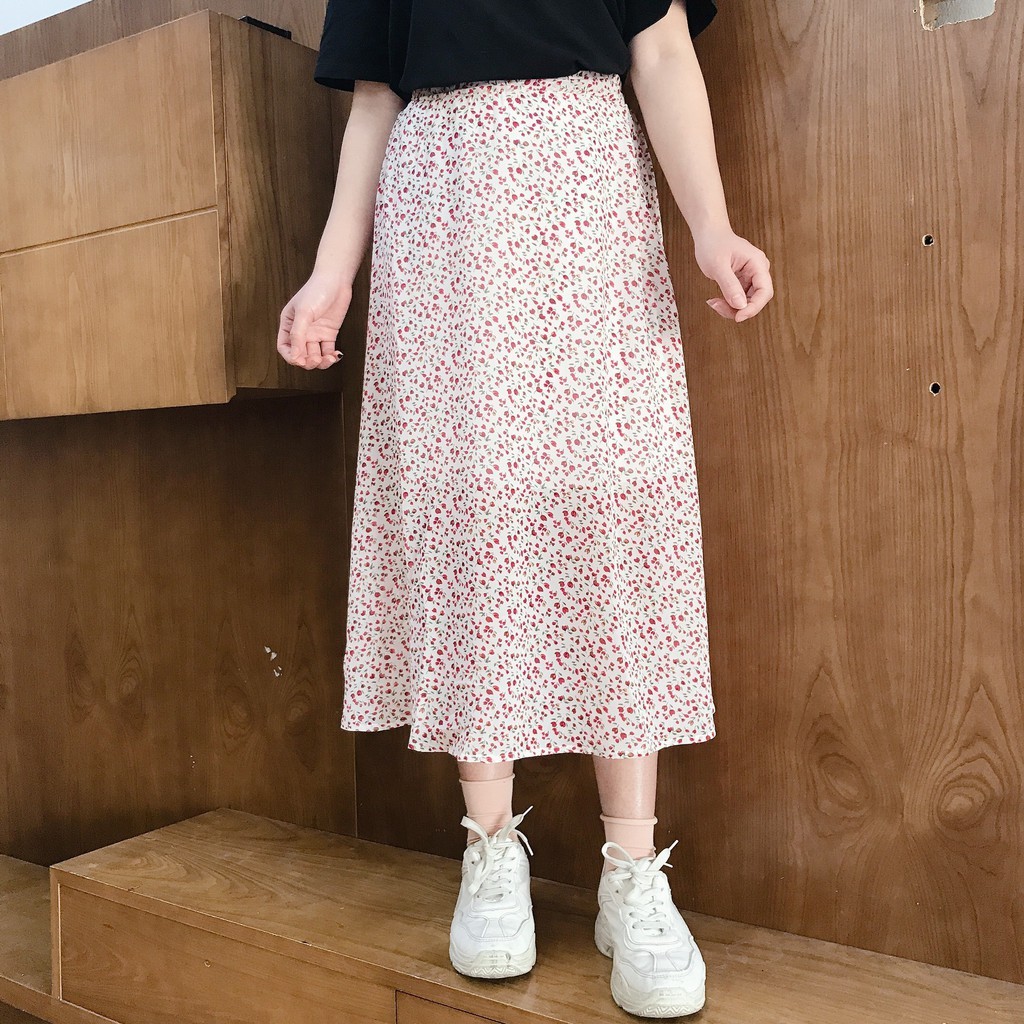 Chân váy hoa nhí vintage nhiều màu - Chân váy dài vintage | BigBuy360 - bigbuy360.vn