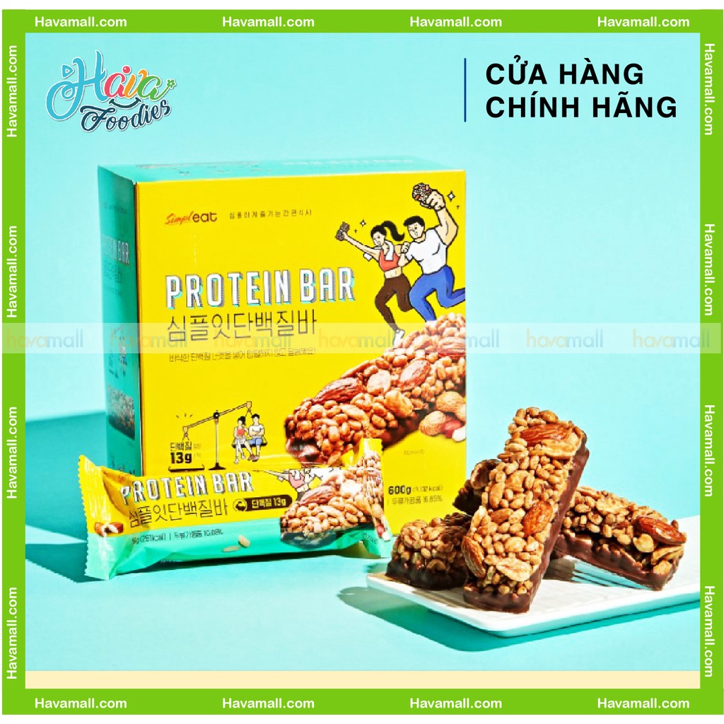 [HÀNG CHÍNH HÃNG] Thanh Bánh Ngũ Cốc Socola Simpleat 50gr - Protein Bar