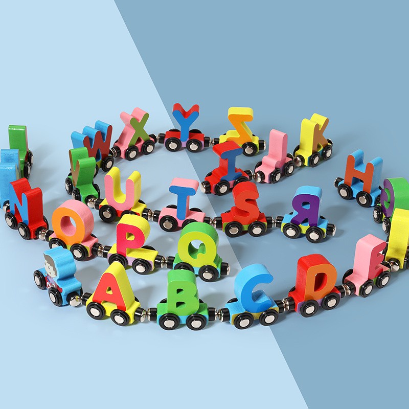 Bộ đồ chơi gỗ đoàn tàu nam châm Totorokids đồ chơi giáo dục sớm, đồ chơi thông minh cho bé