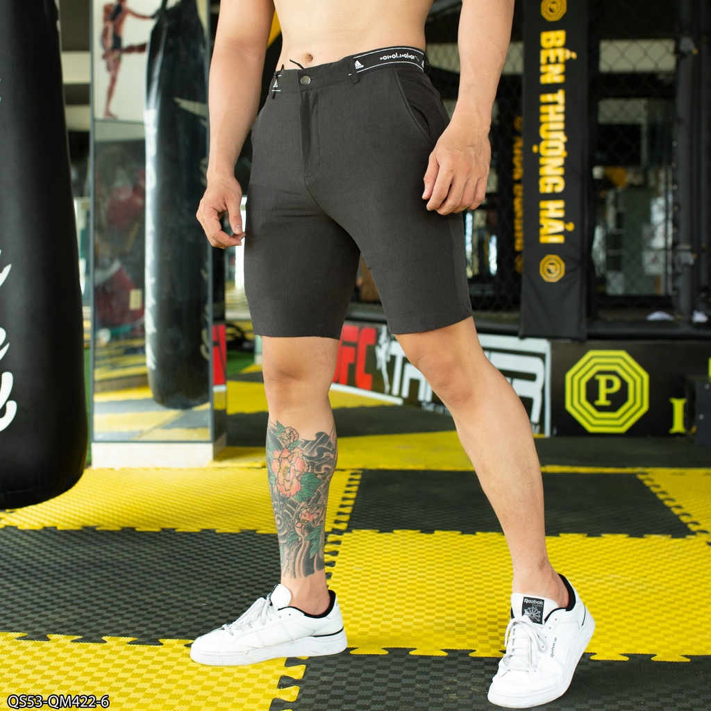 Quần short golf Adidas QS53 - in viền lưng + logo túi sau VNXK