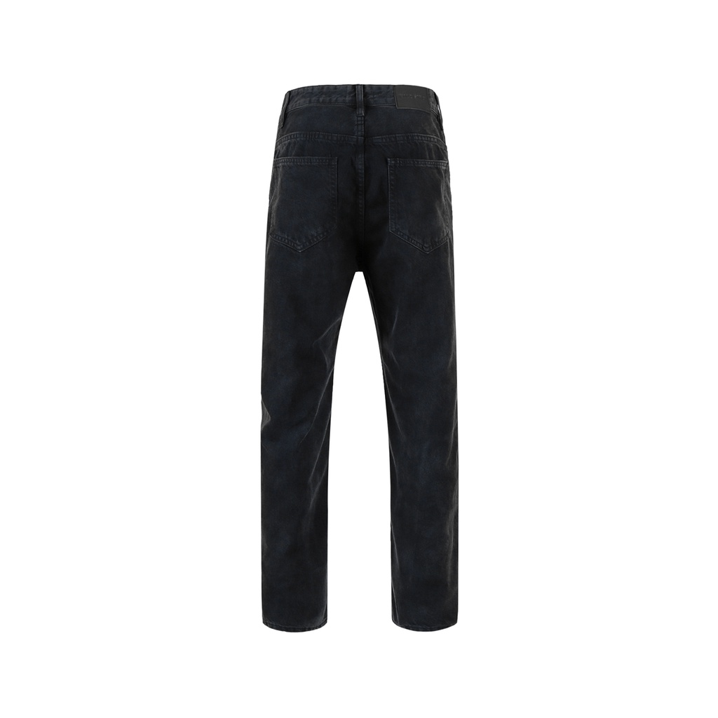 Quần Jean Nam Baggy Đen Ống Suông Rộng Rách Gối Kiểu Vải Denim Chất liệu Cotton Unisex Nam Nữ Hot Trend Dễ Phối Đồ