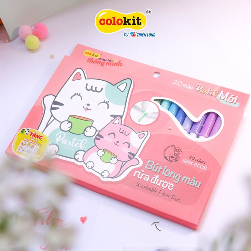 Hộp bút màu Fiber pen PASTEL TL chính hãng