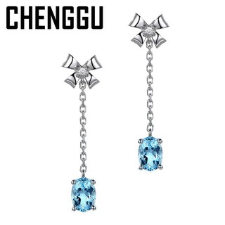 Thời trang khuyên tai bạc 925 đính đá thạch anh tím hình oval cho nữ